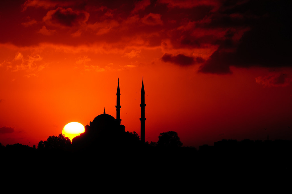 sunset mosque
